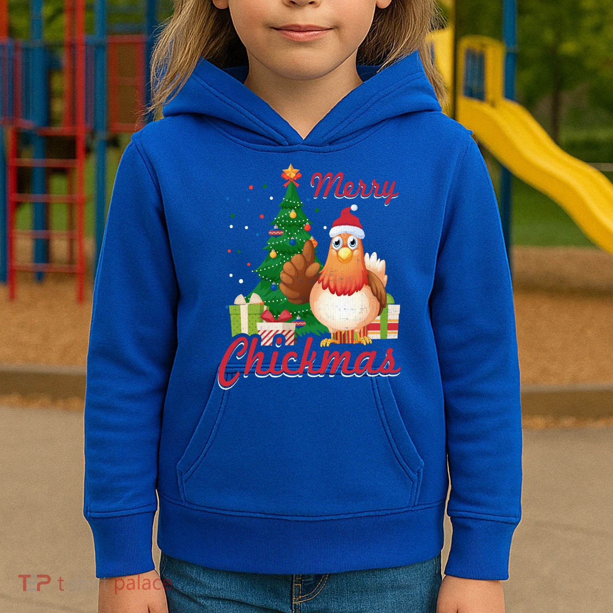 Merry Chickmas Chicken Christmas Funny Gift Xmas Gift Meaningful Gift Kids Hoodie
