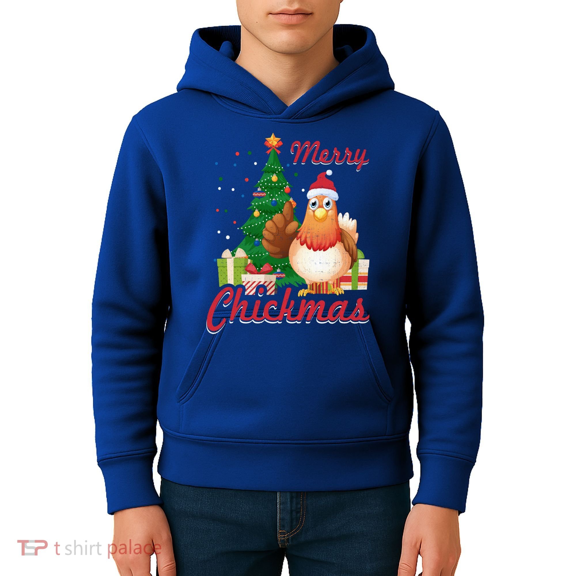 Merry Chickmas Chicken Christmas Funny Gift Xmas Gift Meaningful Gift Kids Hoodie