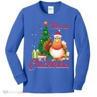 Merry Chickmas Chicken Christmas Funny Gift Xmas Gift Meaningful Gift Kids Long Sleeve Shirt thumb 0