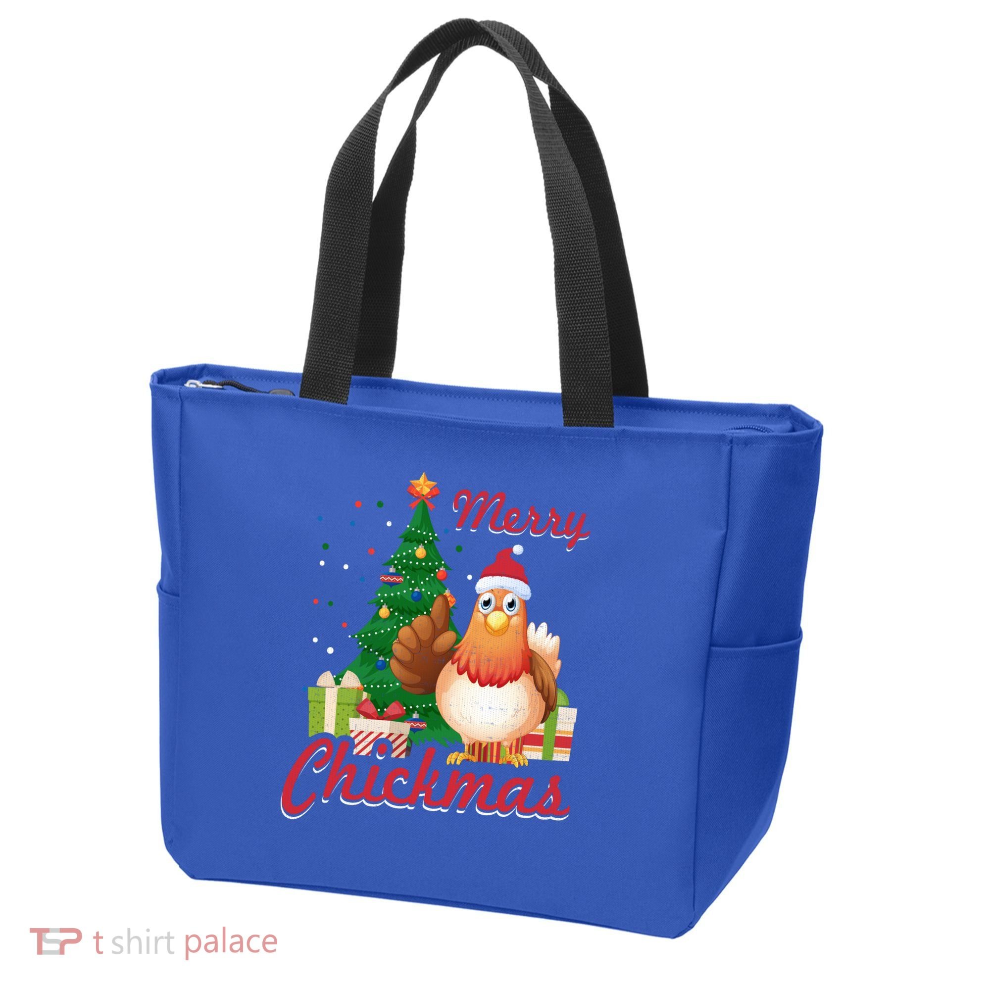 Merry Chickmas Chicken Christmas Funny Gift Xmas Gift Meaningful Gift Tote Bag