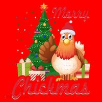 Merry Chickmas Chicken Christmas Funny Gift Xmas Gift Meaningful Gift Santa Hat thumb 1