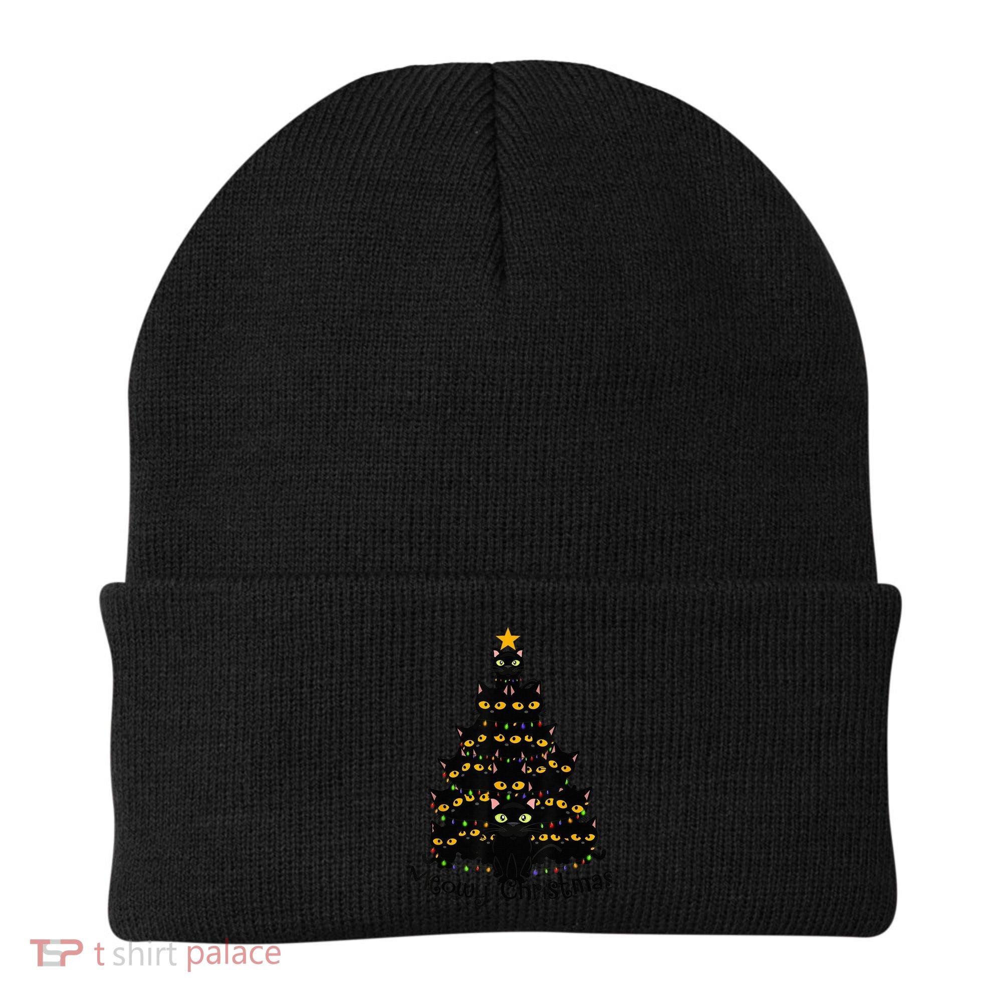 Meowy Cat Christmas Tree Shirt  Wo Tee Plus Size Beanie