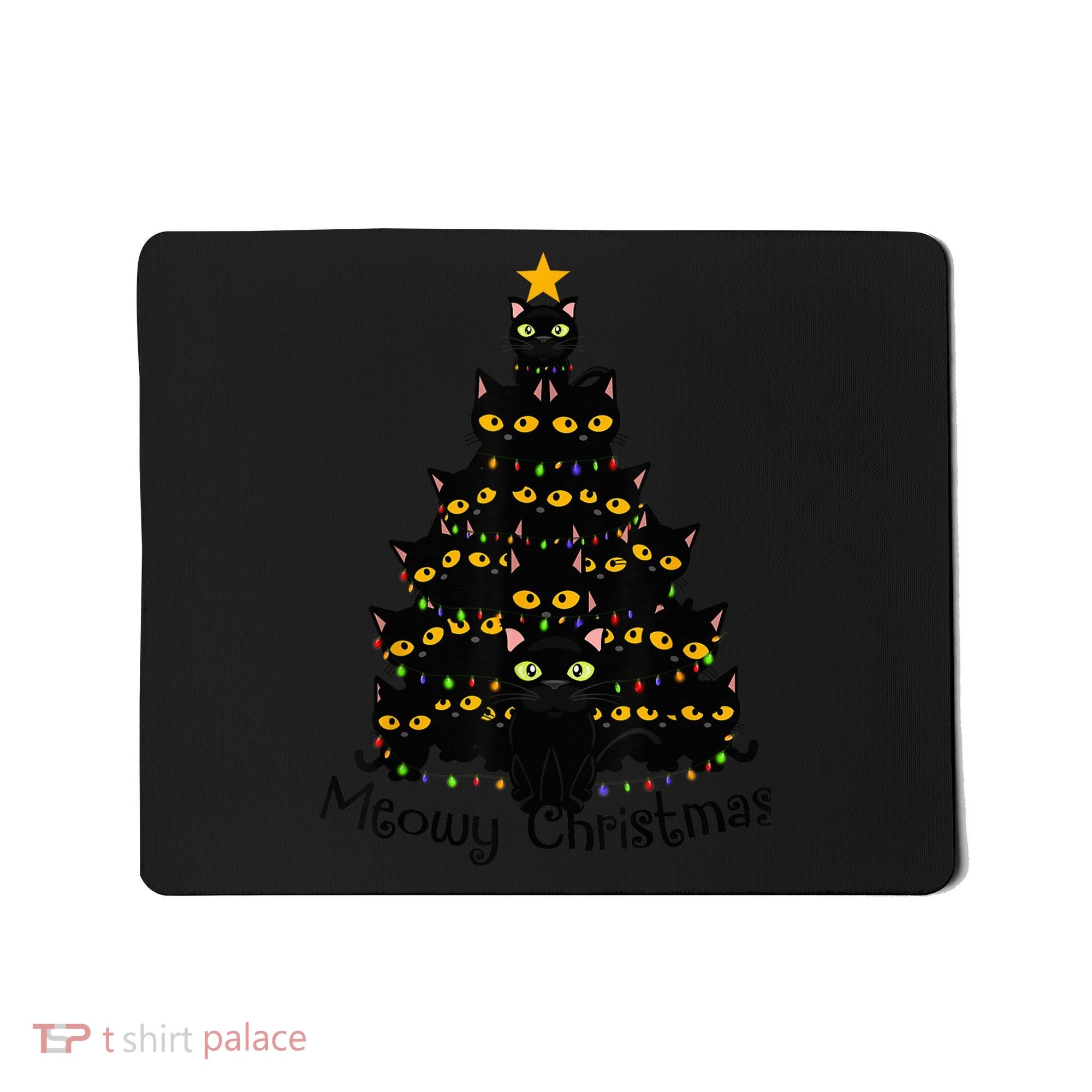 Meowy Cat Christmas Tree Shirt  Wo Tee Plus Size Mousepad