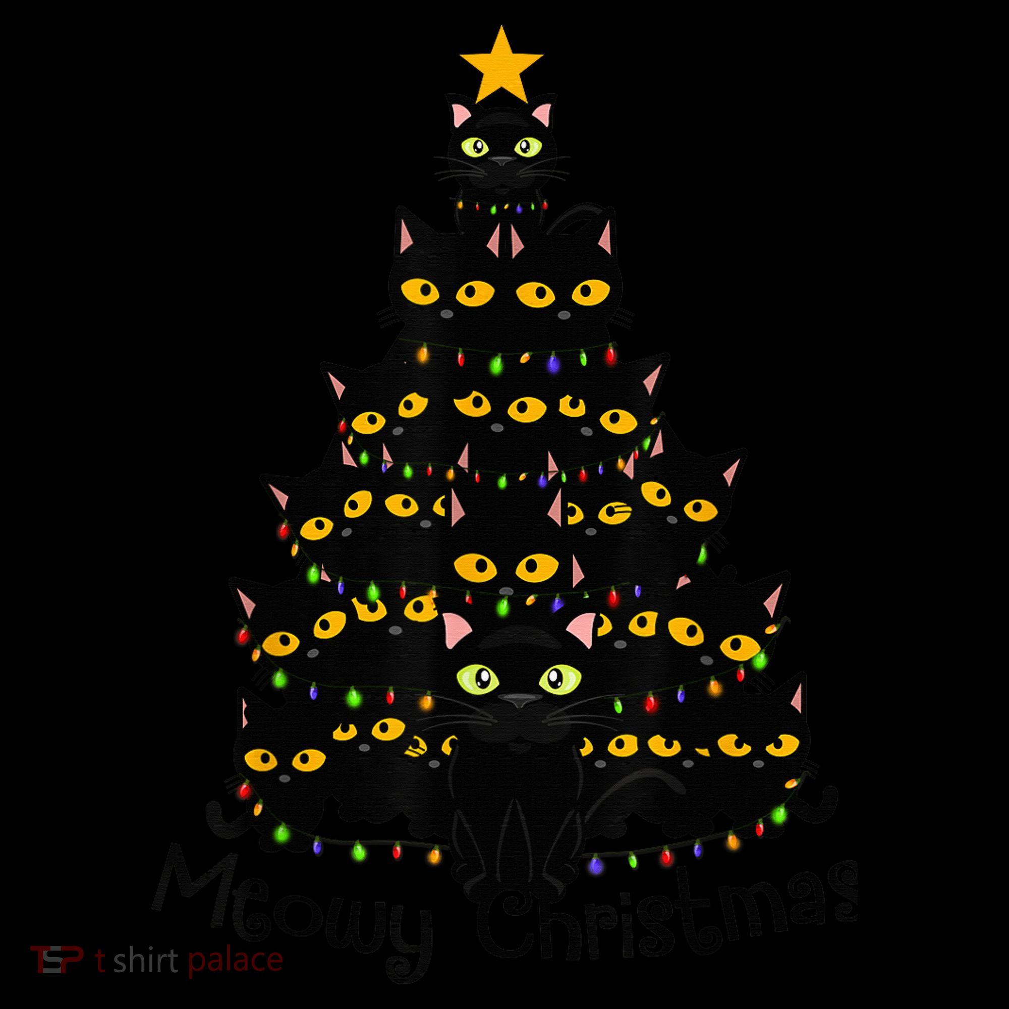 Meowy Cat Christmas Tree Shirt  Wo Tee Plus Size Mousepad