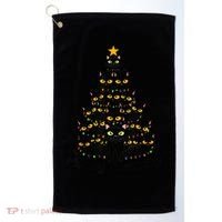 Meowy Cat Christmas Tree Shirt  Wo Tee Plus Size Golf Towel thumb 0