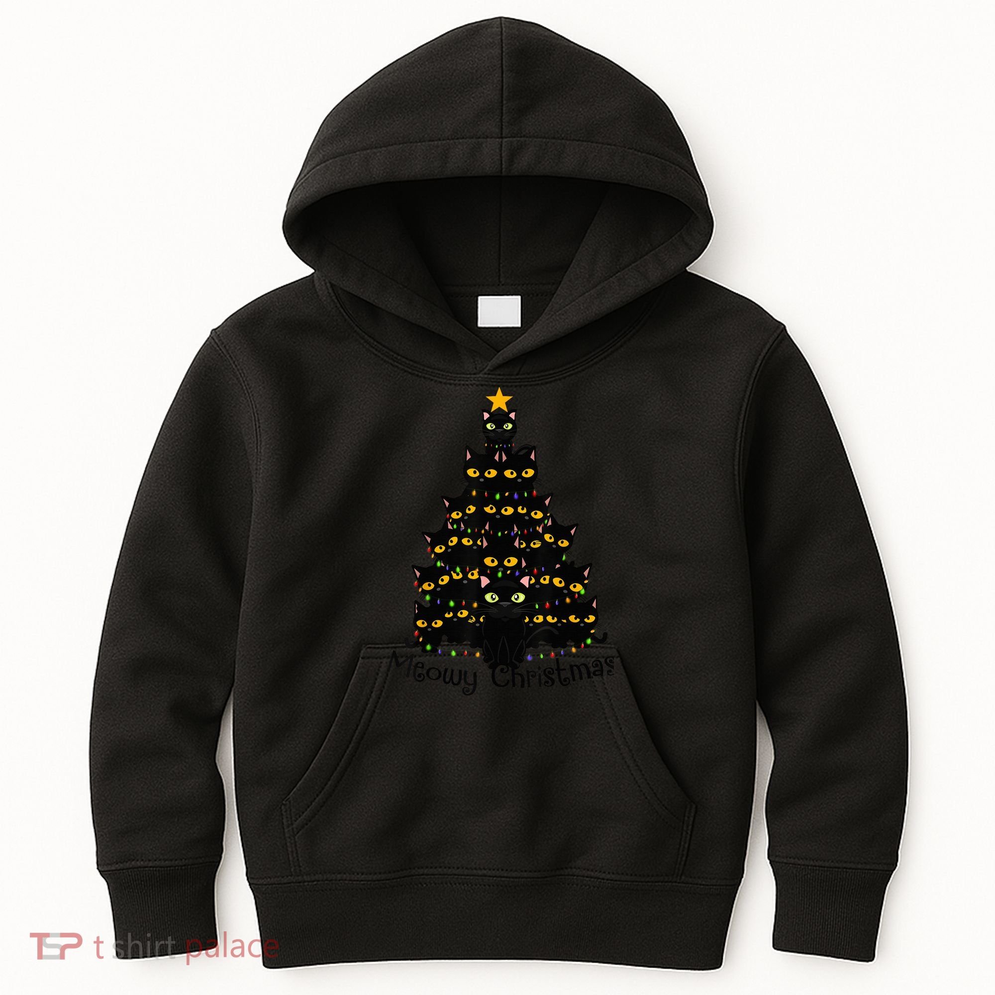 Meowy Cat Christmas Tree Shirt  Wo Tee Plus Size Kids Hoodie