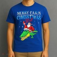Merry Cajun Christmas Yall Funny Louisiana Bayou Xmas T-Shirt thumb 3