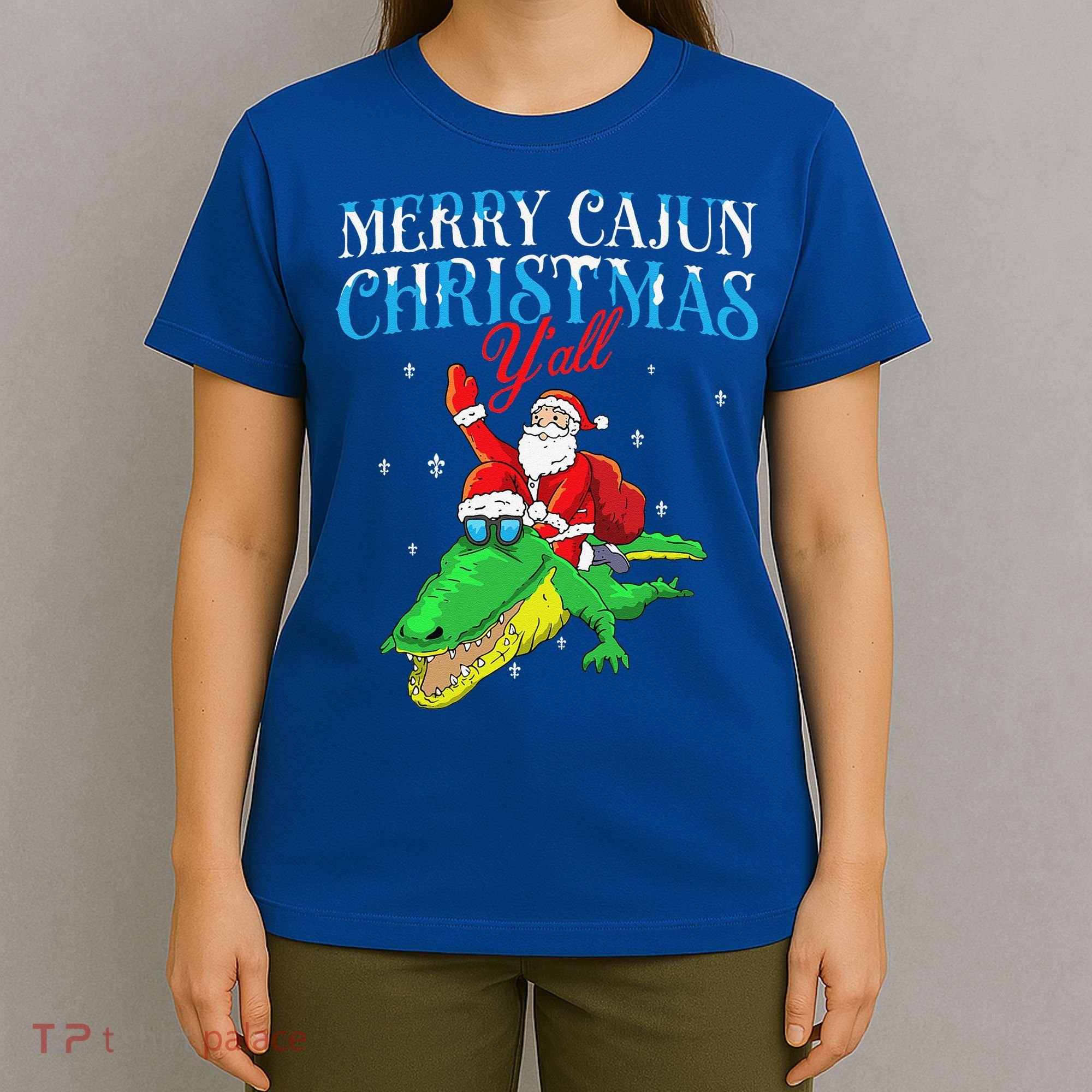 Merry Cajun Christmas Yall Funny Louisiana Bayou Xmas T-Shirt