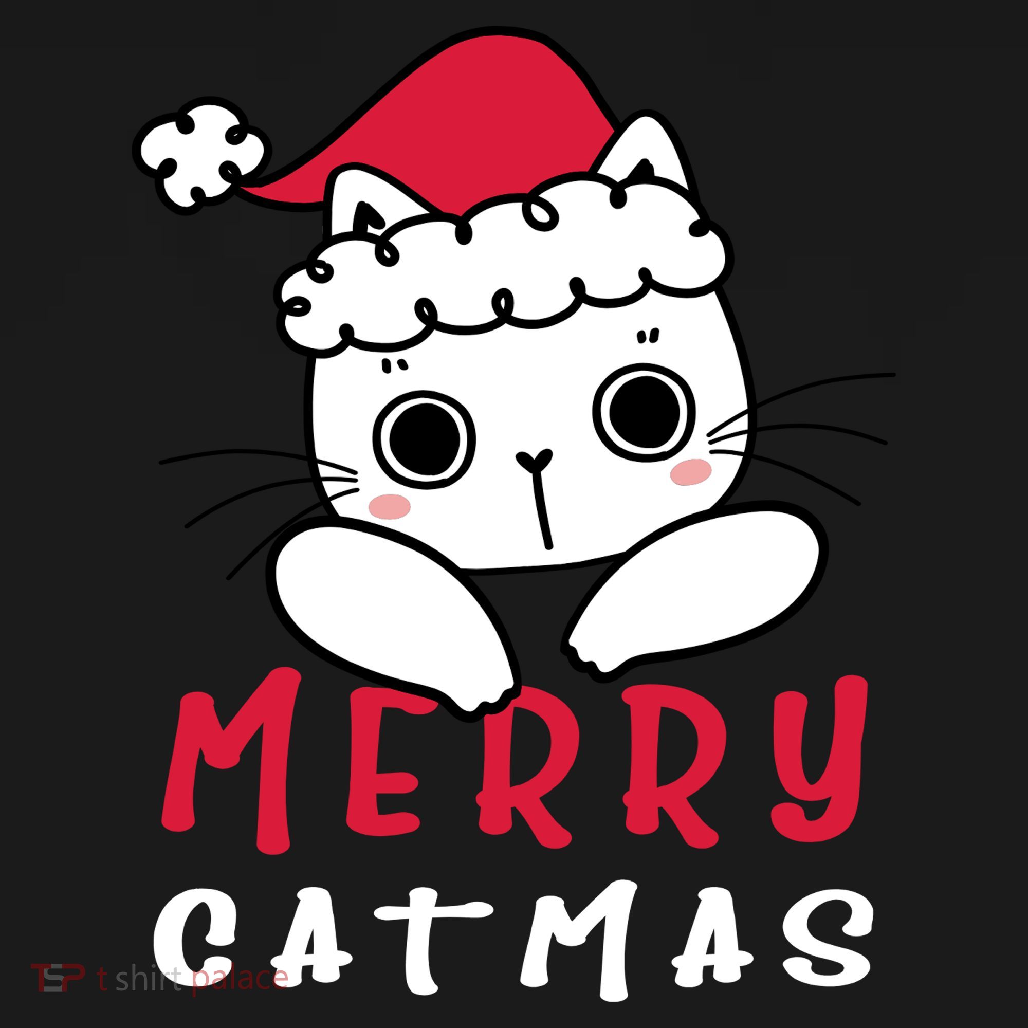 Merry Catrmas Cute Christmas Santa Kitty Xmas Coaster
