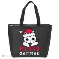 Merry Catrmas Cute Christmas Santa Kitty Xmas Tote Bag thumb 0