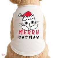 Merry Catrmas Cute Christmas Santa Kitty Xmas Doggie Tank thumb 0