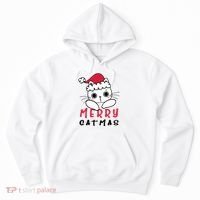 Merry Catrmas Cute Christmas Santa Kitty Xmas Hoodie thumb 0