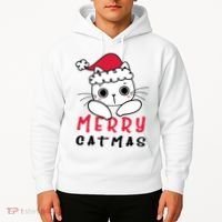 Merry Catrmas Cute Christmas Santa Kitty Xmas Hoodie thumb 2