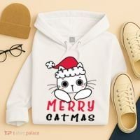 Merry Catrmas Cute Christmas Santa Kitty Xmas Hoodie thumb 4