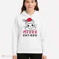 Merry Catrmas Cute Christmas Santa Kitty Xmas Hoodie thumb 5