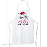 Merry Catrmas Cute Christmas Santa Kitty Xmas Apron thumb 0