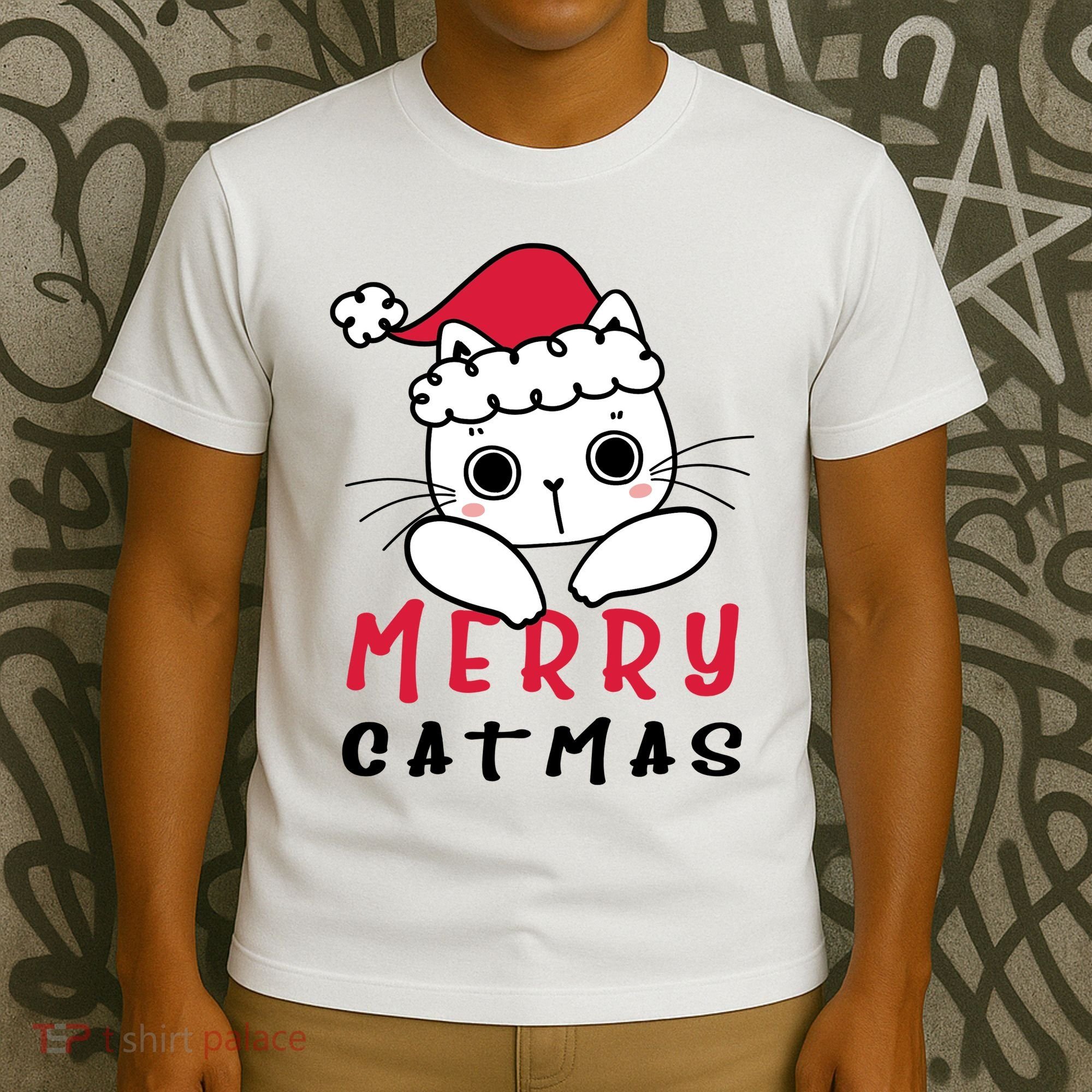 Merry Catrmas Cute Christmas Santa Kitty Xmas T-Shirt