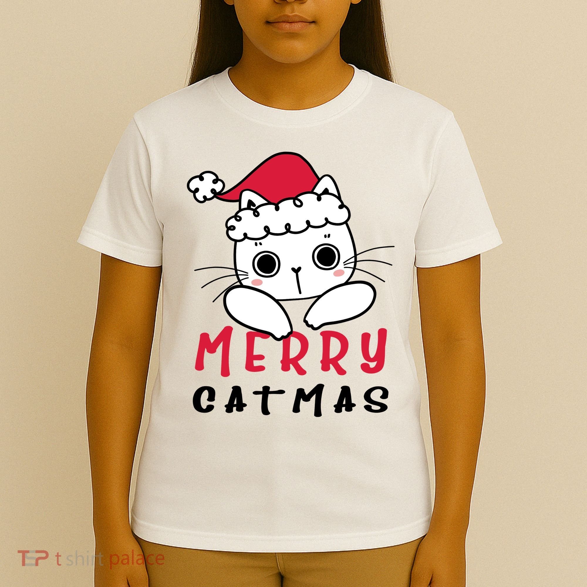 Merry Catrmas Cute Christmas Santa Kitty Xmas T-Shirt