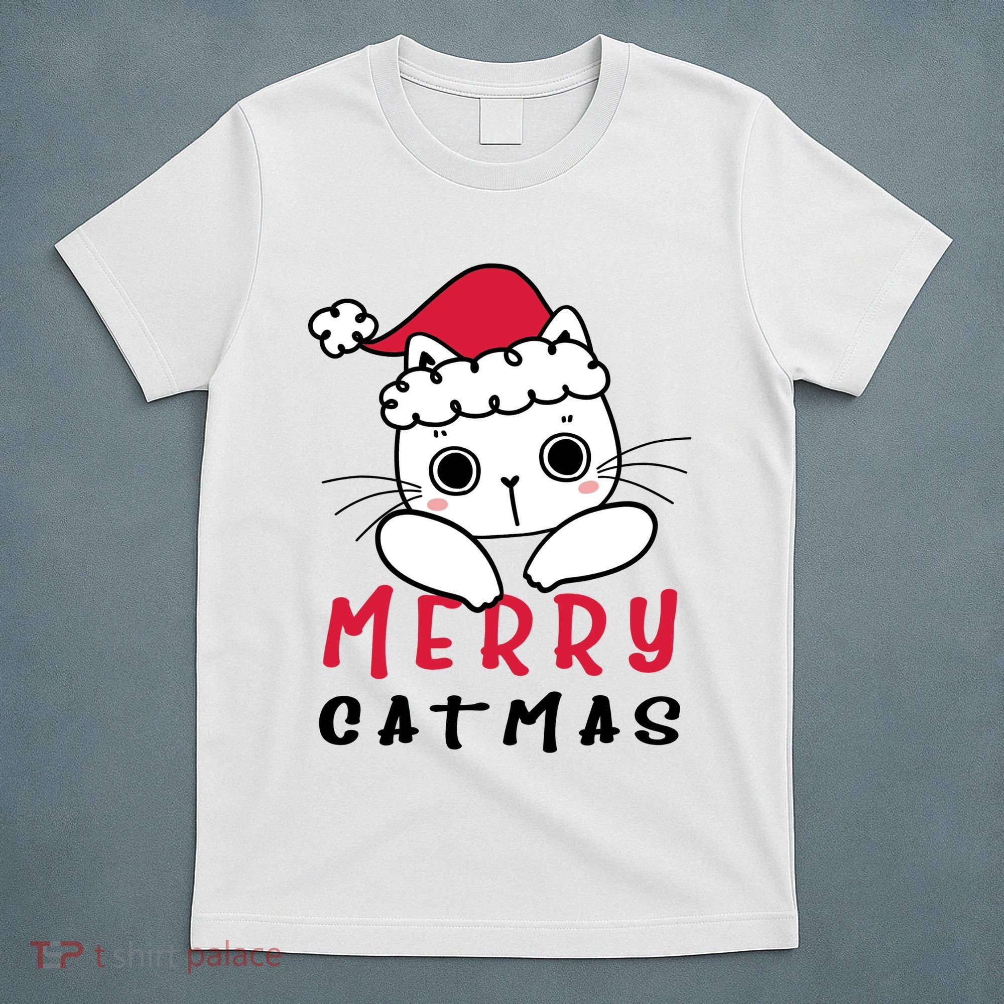 Merry Catrmas Cute Christmas Santa Kitty Xmas T-Shirt
