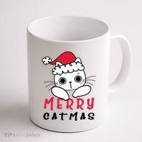 Merry Catrmas Cute Christmas Santa Kitty Xmas Coffee Mug thumb 1
