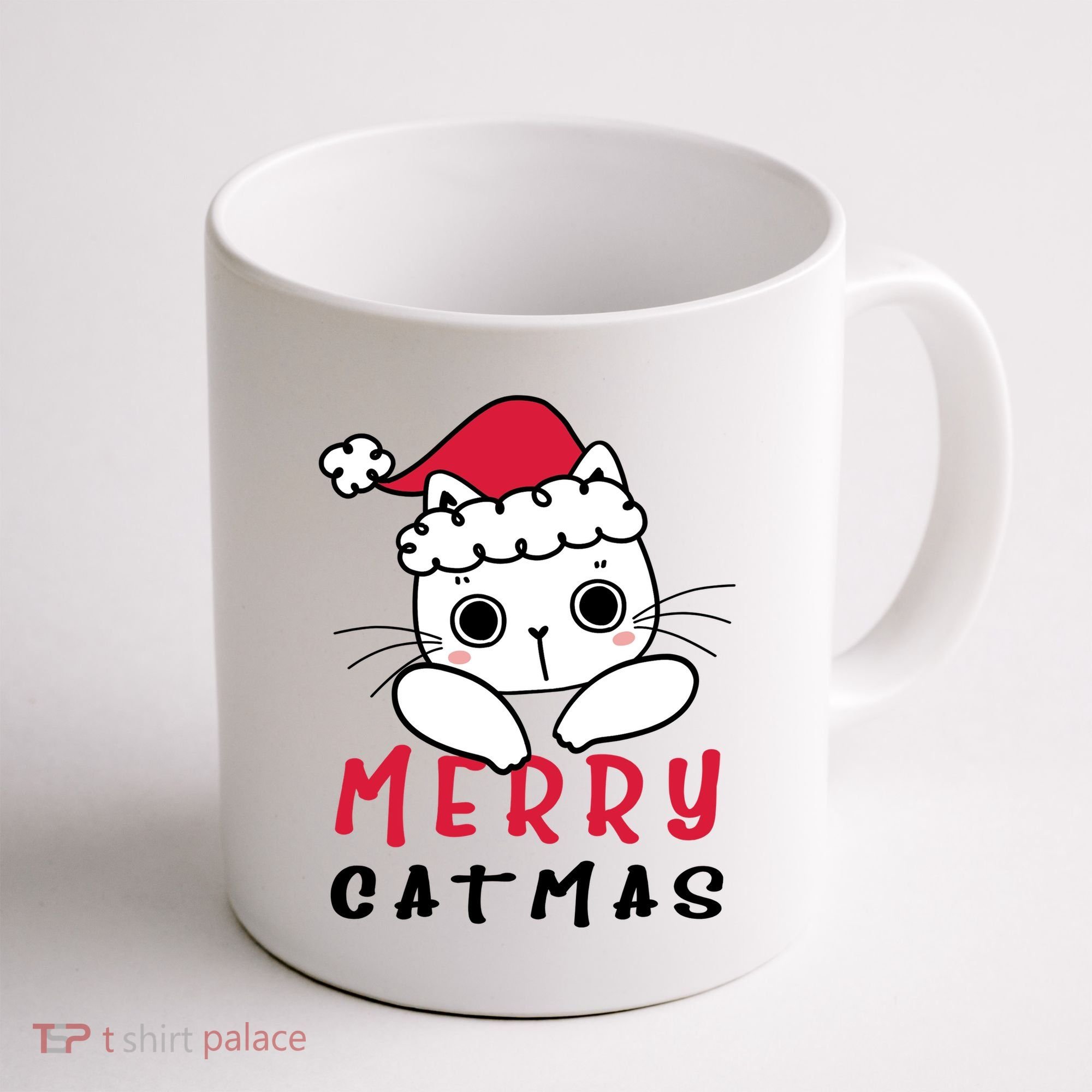 Merry Catrmas Cute Christmas Santa Kitty Xmas Coffee Mug