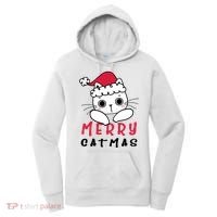 Merry Catrmas Cute Christmas Santa Kitty Xmas Women's Hoodie thumb 0