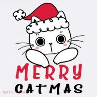 Merry Catrmas Cute Christmas Santa Kitty Xmas Women's Hoodie thumb 2
