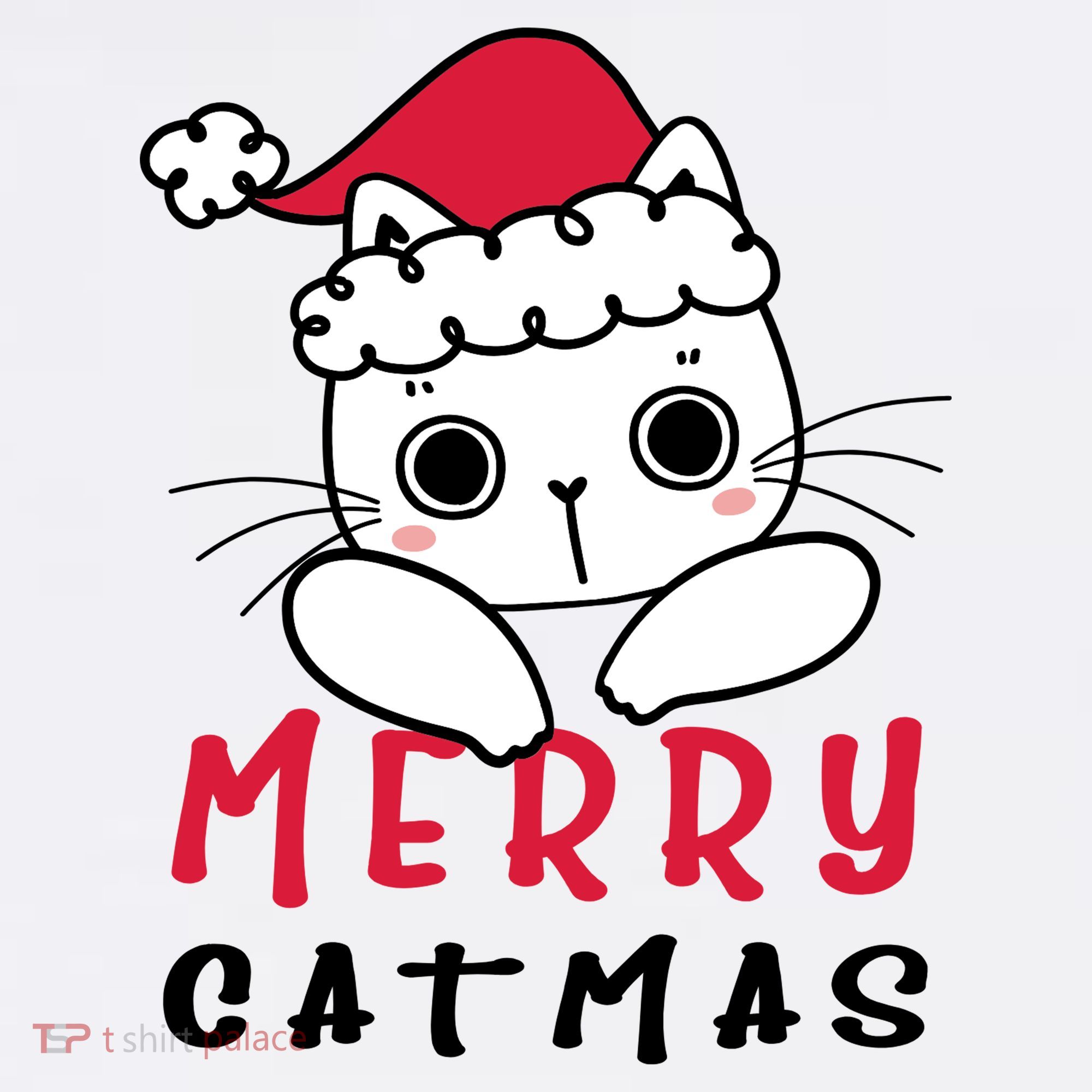 Merry Catrmas Cute Christmas Santa Kitty Xmas Women's Hoodie