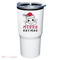 Merry Catrmas Cute Christmas Santa Kitty Xmas Tumbler thumb 0