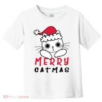 Merry Catrmas Cute Christmas Santa Kitty Xmas Toddler T-Shirt thumb 0