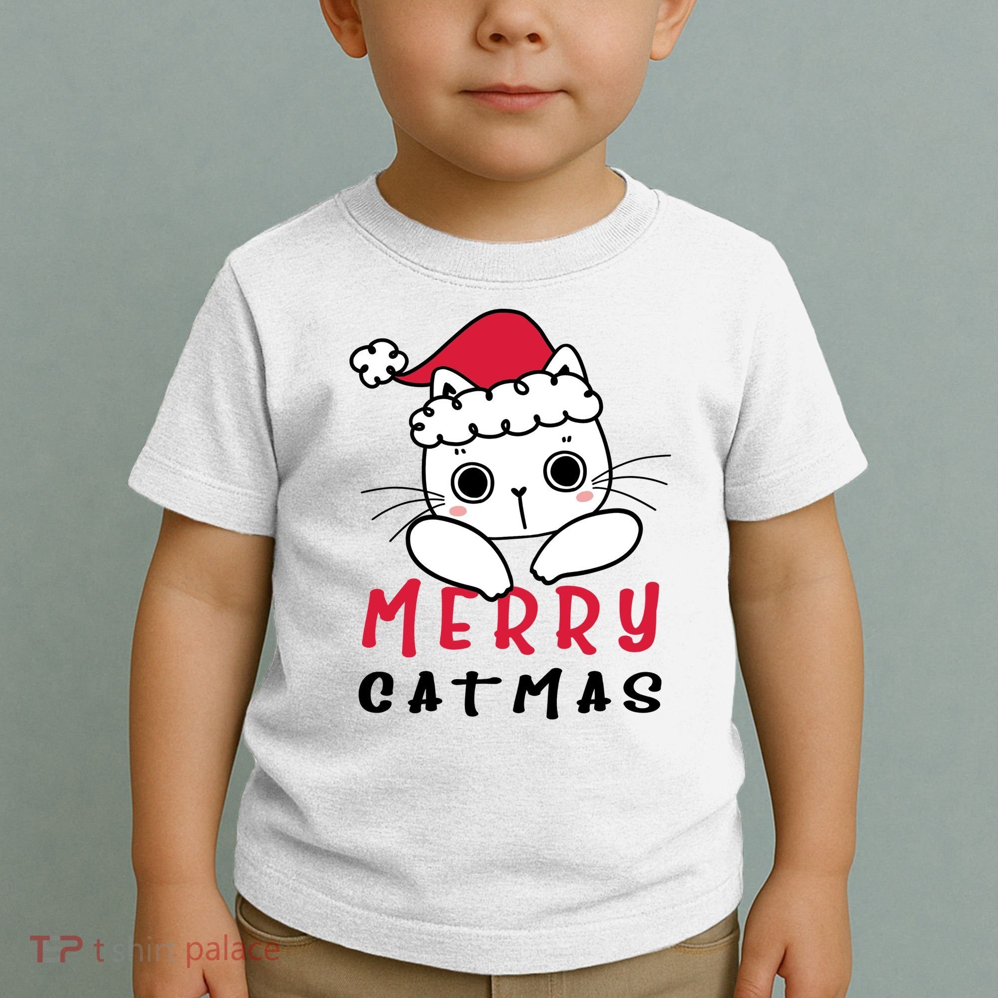 Merry Catrmas Cute Christmas Santa Kitty Xmas Toddler T-Shirt