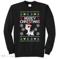 Mooey Christmas Cow Santa Claus Hat Xmas Farmer Animal Sweatshirt thumb 0