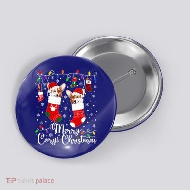 Merry Corgi Christmas Corgi Xmas Party Corgi Gift Button