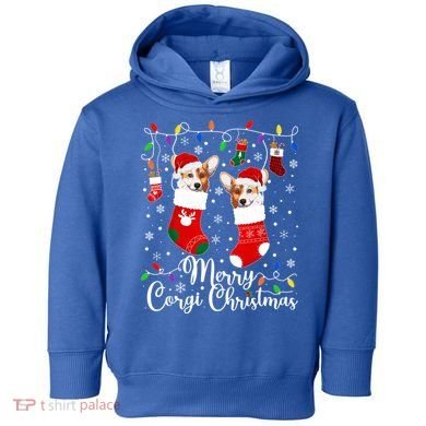 Merry Corgi Christmas Corgi Xmas Party Corgi Gift Toddler Hoodie
