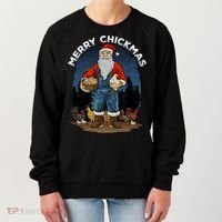Merry Chickmas Chicken Funny Farmer Farming Christmas Santa Gift Women's Sweatshirt thumb 0