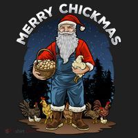 Merry Chickmas Chicken Funny Farmer Farming Christmas Santa Gift Women's Sweatshirt thumb 2