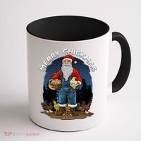 Merry Chickmas Chicken Funny Farmer Farming Christmas Santa Gift Coffee Mug thumb 1
