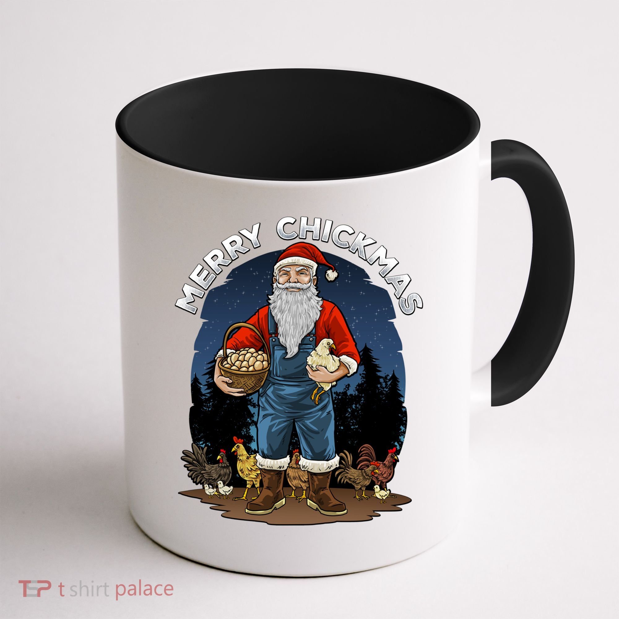 Merry Chickmas Chicken Funny Farmer Farming Christmas Santa Gift Coffee Mug