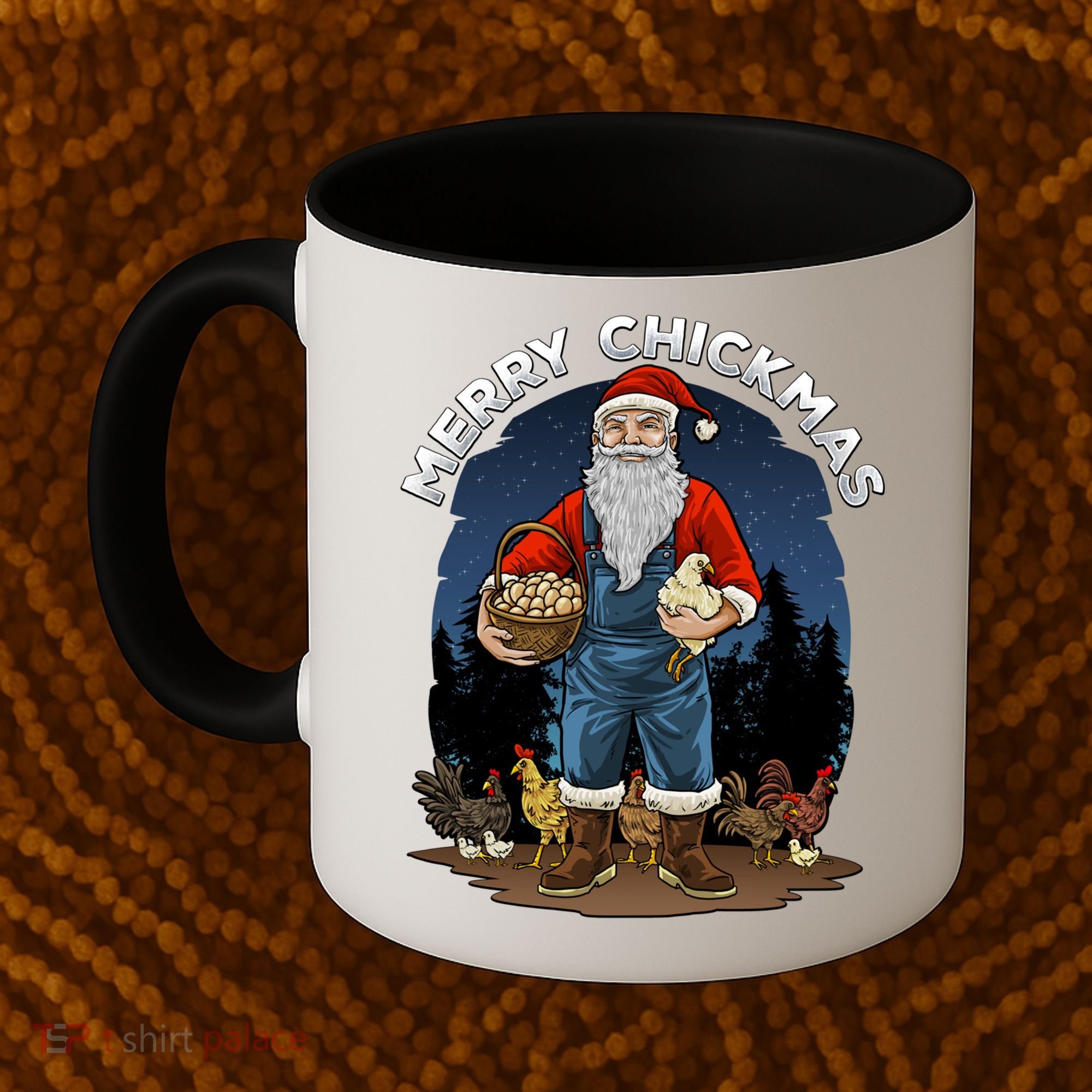 Merry Chickmas Chicken Funny Farmer Farming Christmas Santa Gift Coffee Mug