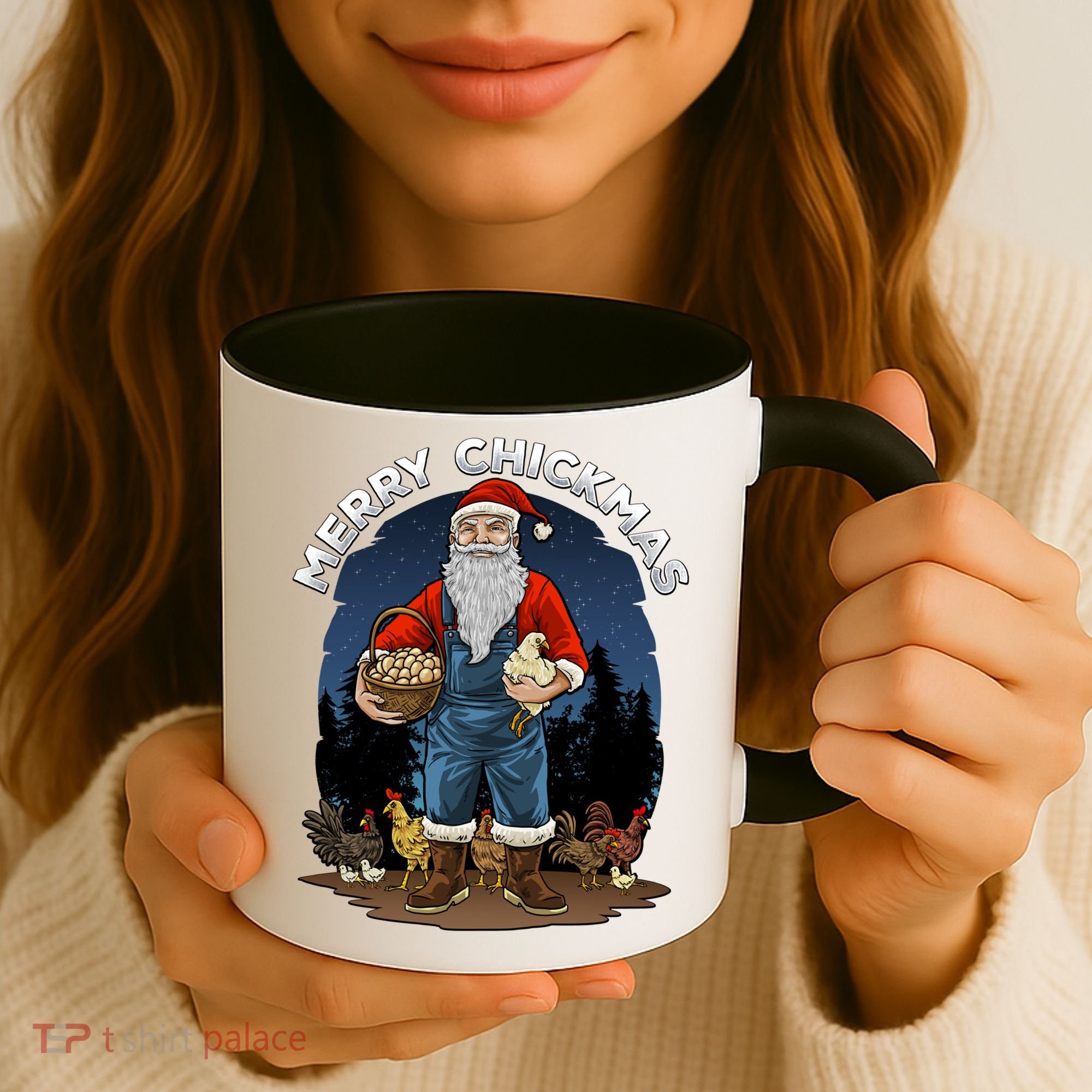 Merry Chickmas Chicken Funny Farmer Farming Christmas Santa Gift Coffee Mug