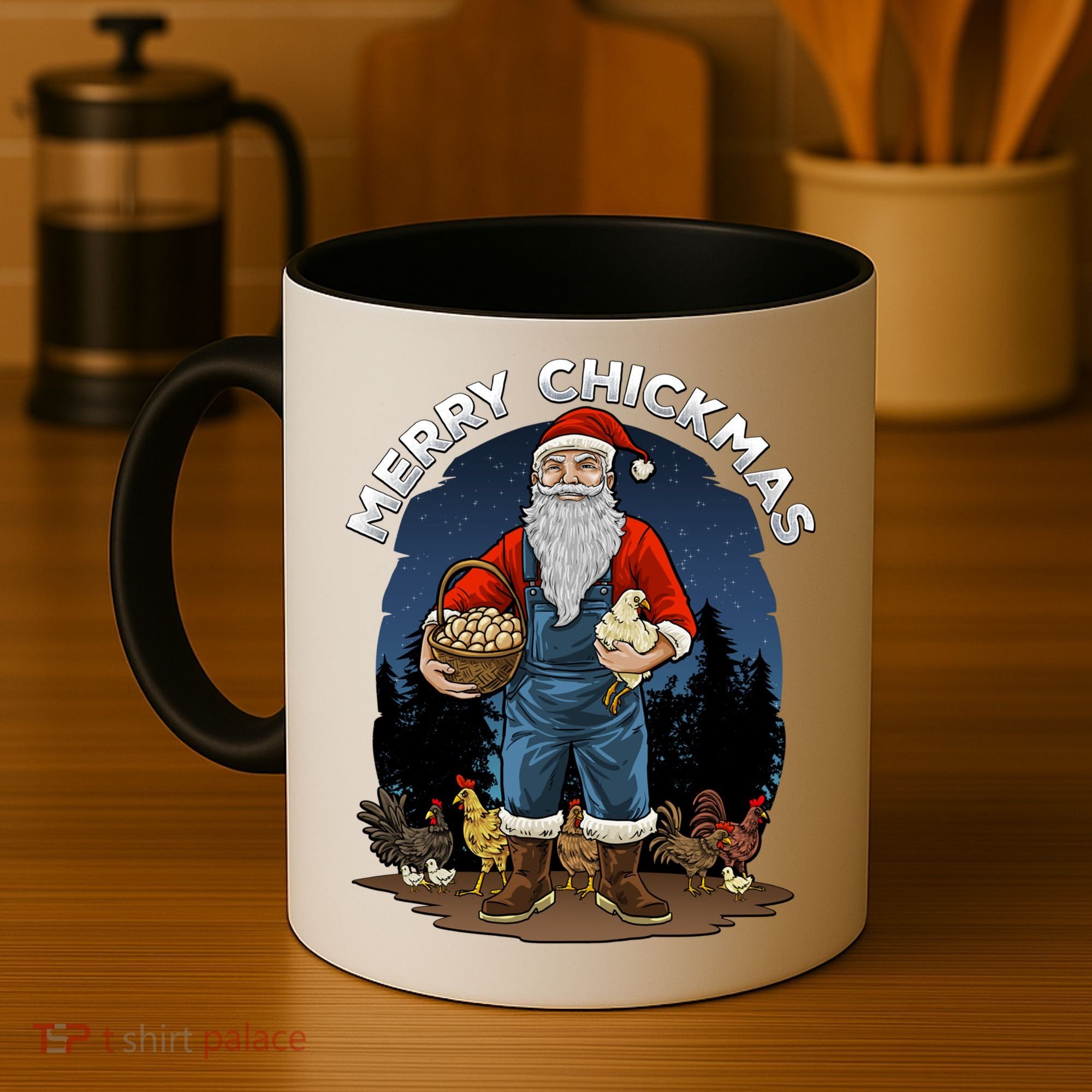 Merry Chickmas Chicken Funny Farmer Farming Christmas Santa Gift Coffee Mug