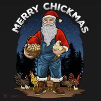 Merry Chickmas Chicken Funny Farmer Farming Christmas Santa Gift Women's Hoodie thumb 2