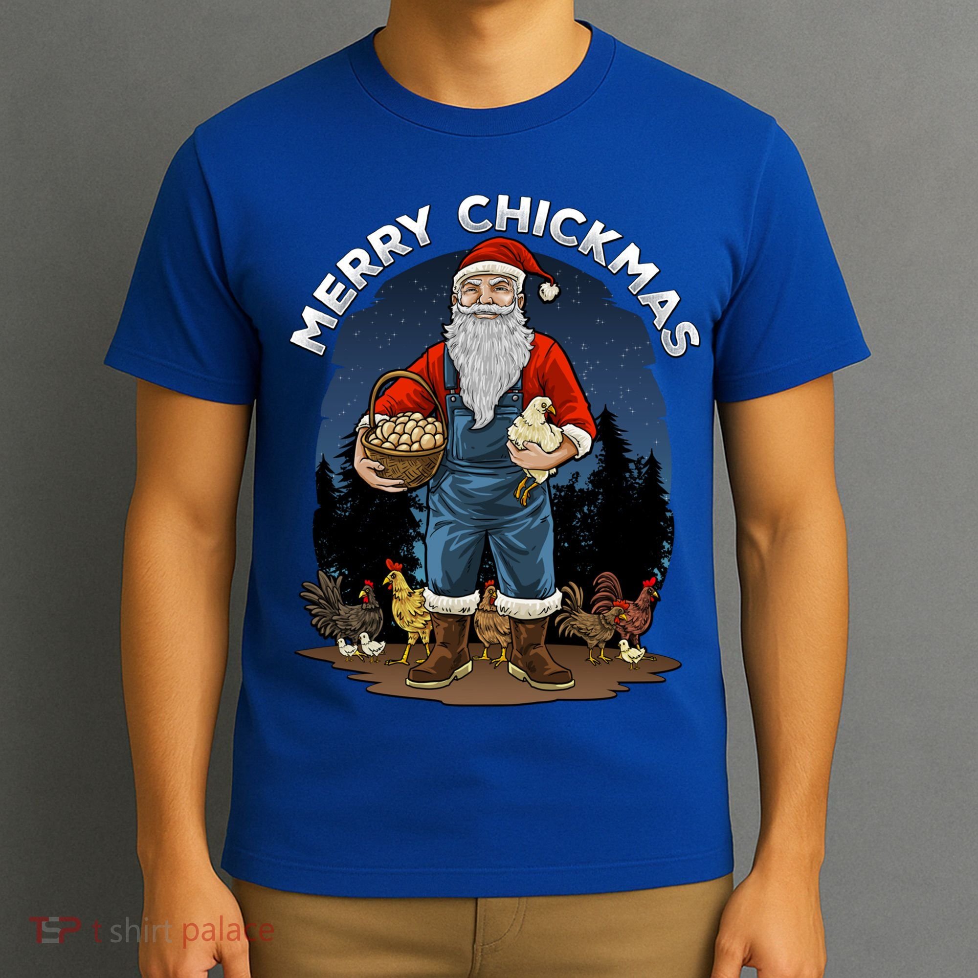 Merry Chickmas Chicken Funny Farmer Farming Christmas Santa Gift T-Shirt