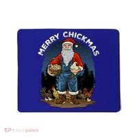 Merry Chickmas Chicken Funny Farmer Farming Christmas Santa Gift Mousepad thumb 0