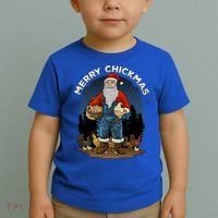 Merry Chickmas Chicken Funny Farmer Farming Christmas Santa Gift Toddler T-Shirt thumb 2