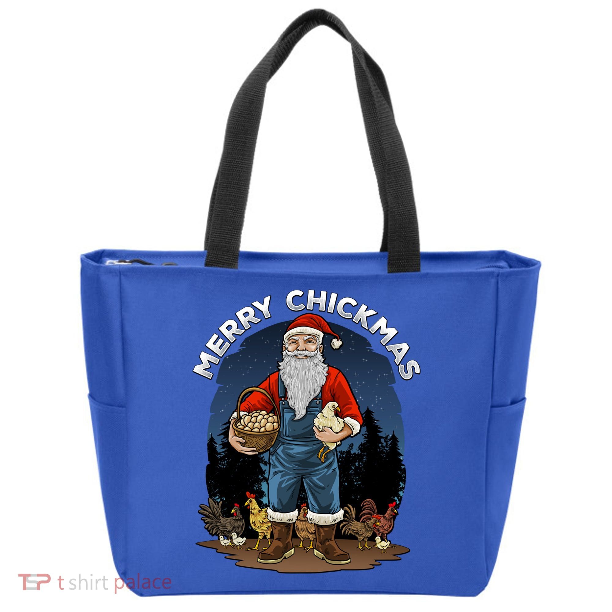 Merry Chickmas Chicken Funny Farmer Farming Christmas Santa Gift Tote Bag