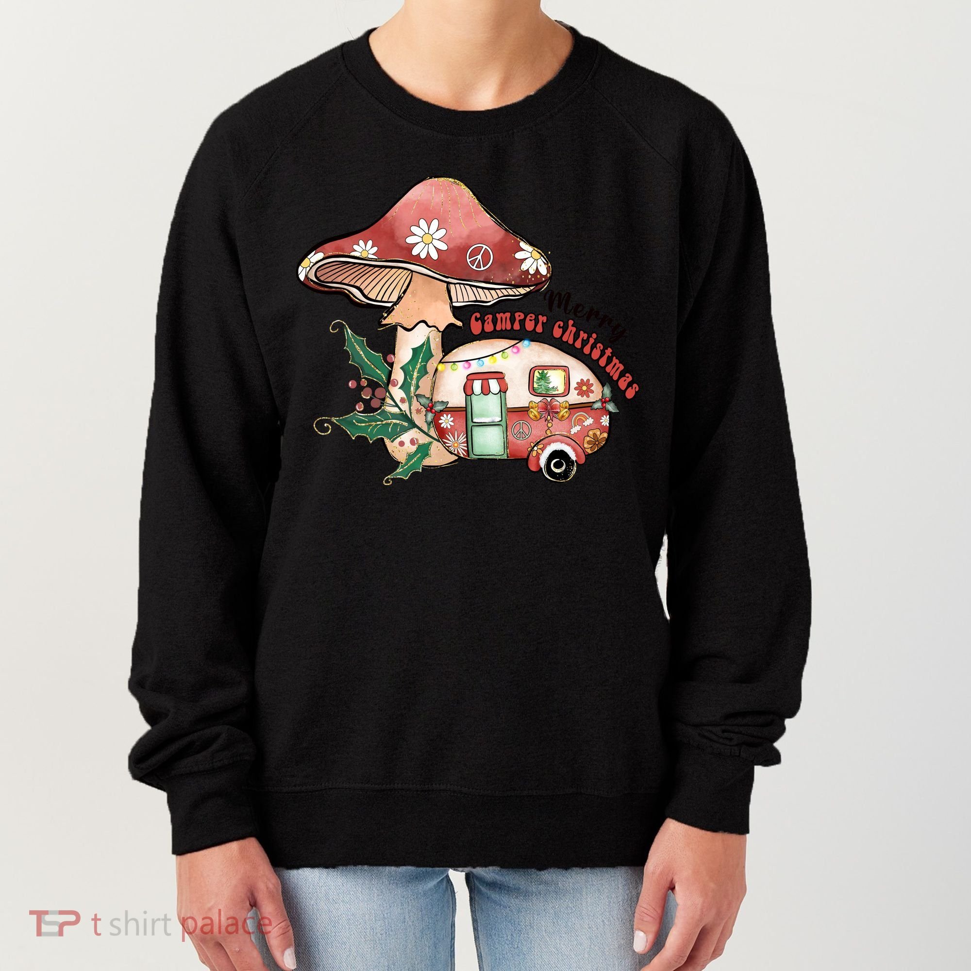 Merry Camper Christmas Gift For Camping Lover Women's Sweatshirt