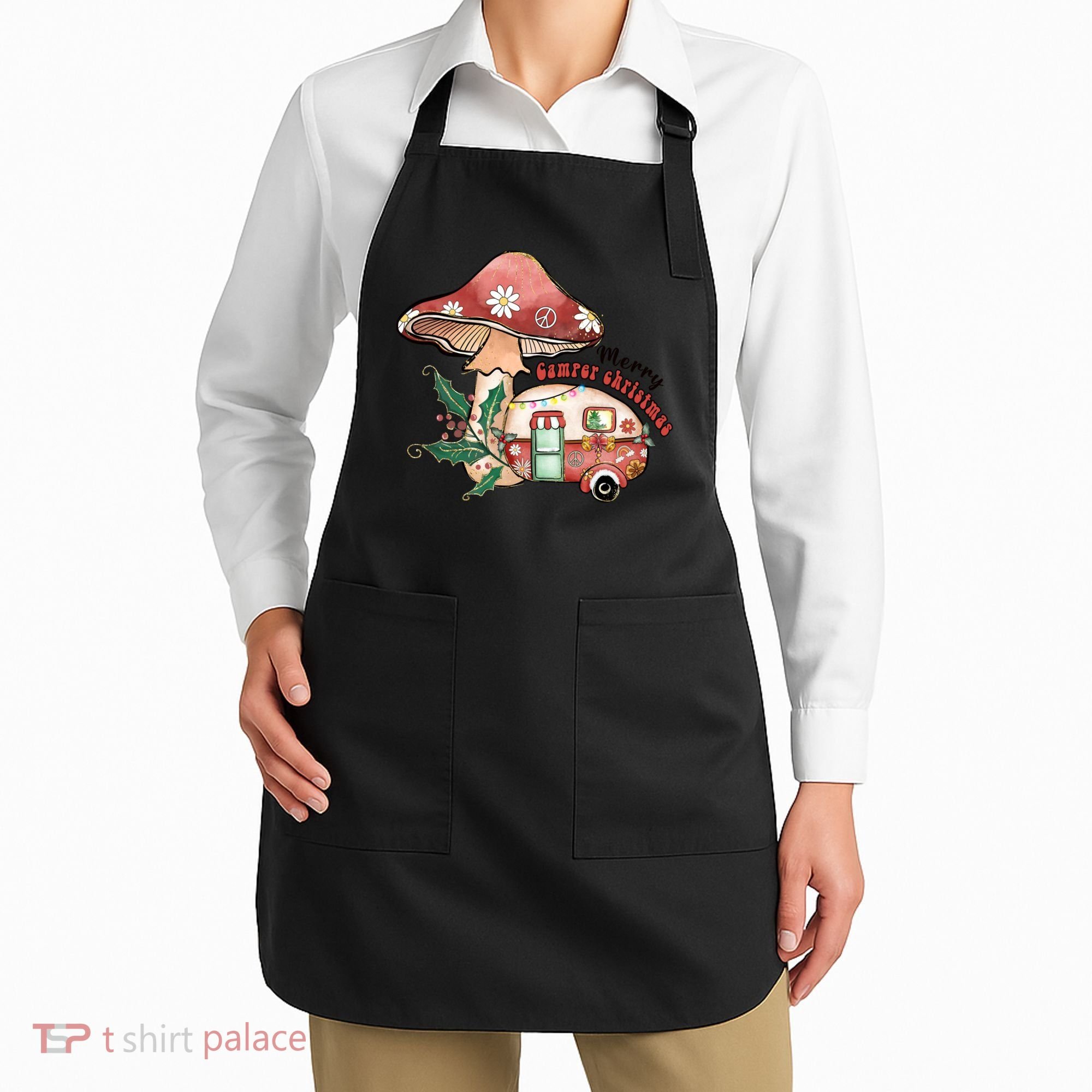 Merry Camper Christmas Gift For Camping Lover Apron