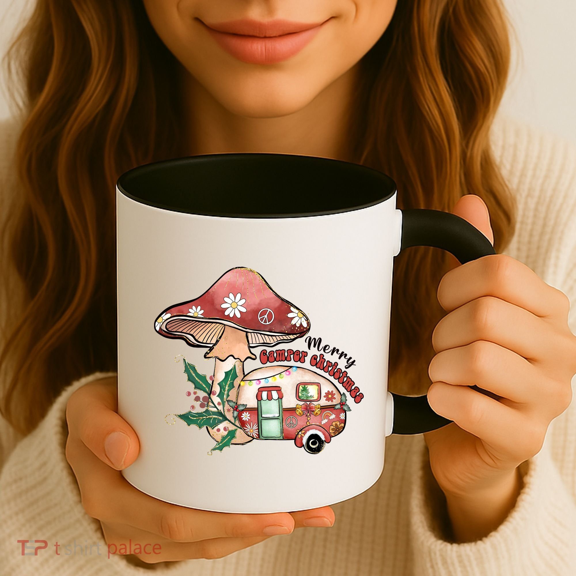 Merry Camper Christmas Gift For Camping Lover Coffee Mug