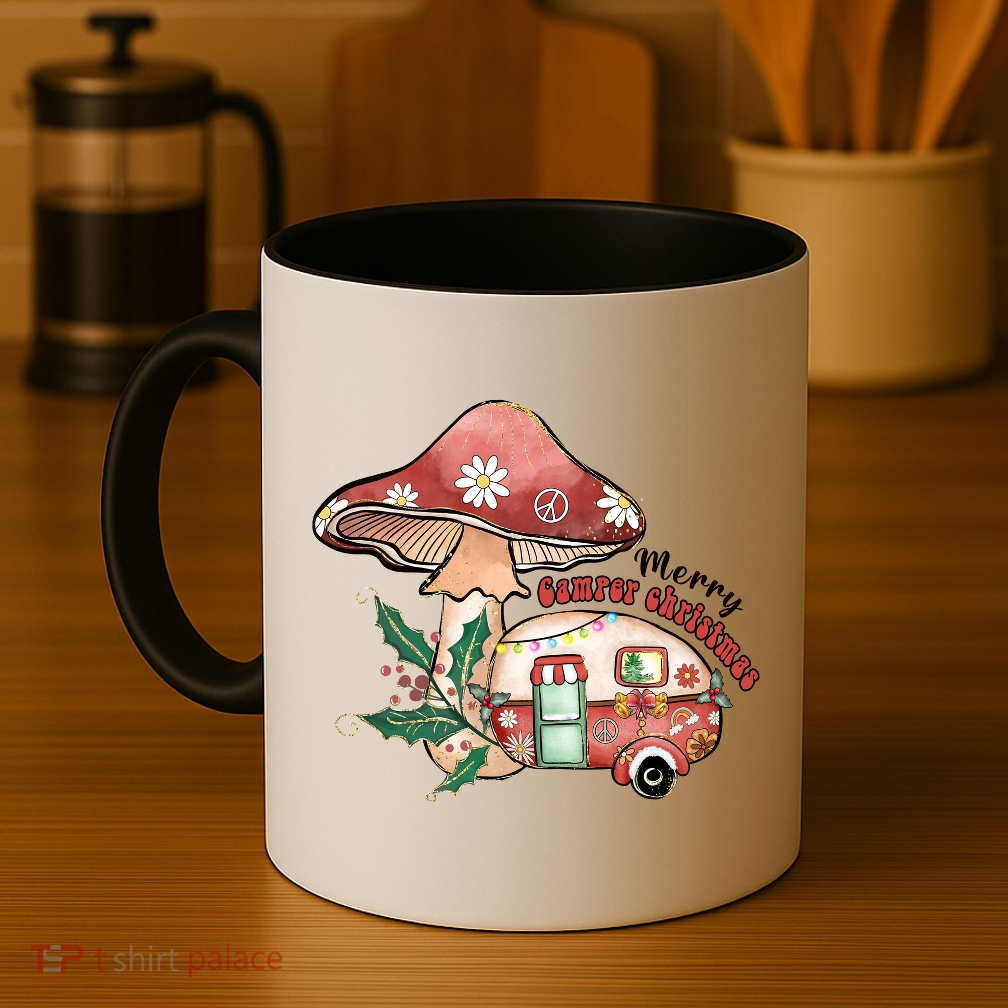 Merry Camper Christmas Gift For Camping Lover Coffee Mug
